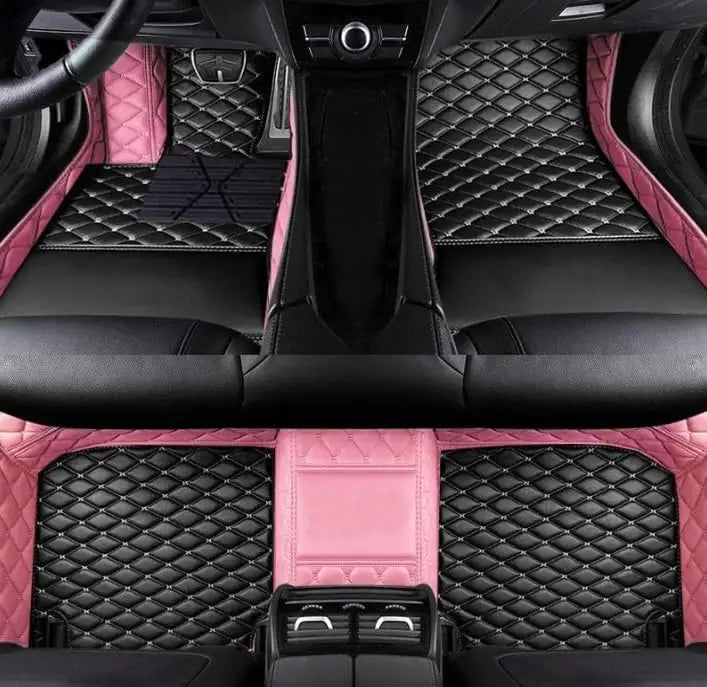 Custom Car Mats For Dacia Duster 2021~2023 Leather All Weather Waterproof Non-Slip Diamond Full Covered Personalized Black Red