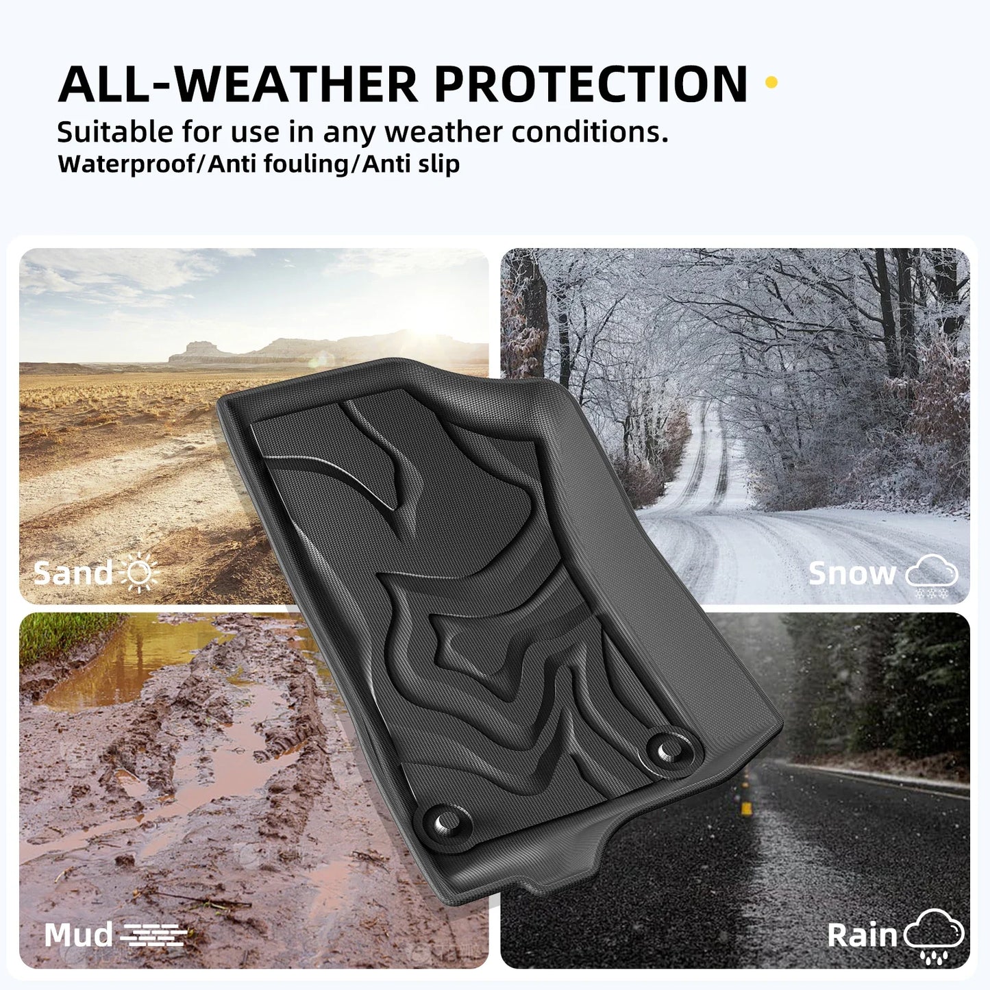 for Jeep Gladiator JT Pickup 2020-2024 Truck Bed Mat TPE 3D Floor Liner Truck Mat 5 Ft All Weather Black Left Rudder