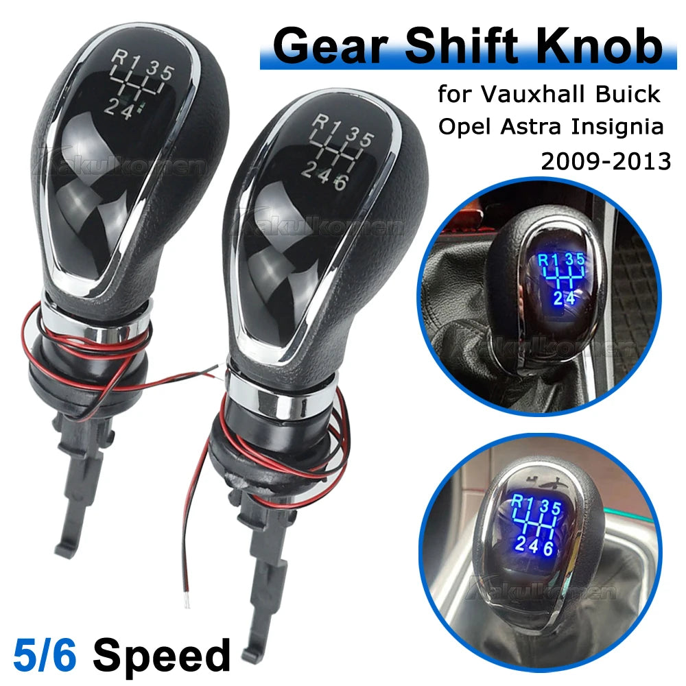 LED 5 6 Speed Car Gear Gear Shift Knob Manual Handle Head Lever for Vauxhall Buick Opel Astra Insignia 2009 2010 2011 2012 2013