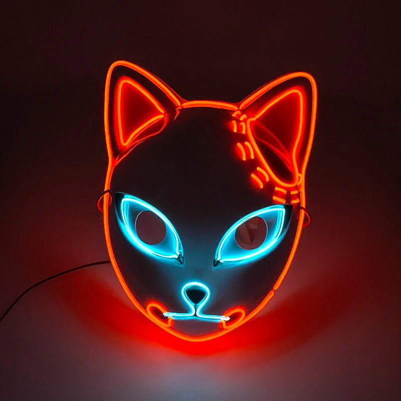 Halloween Carnival Party Costume Decoration Luminous LED Mask Halloween Mask LED Maske Light Up Party Masks for Glow Party