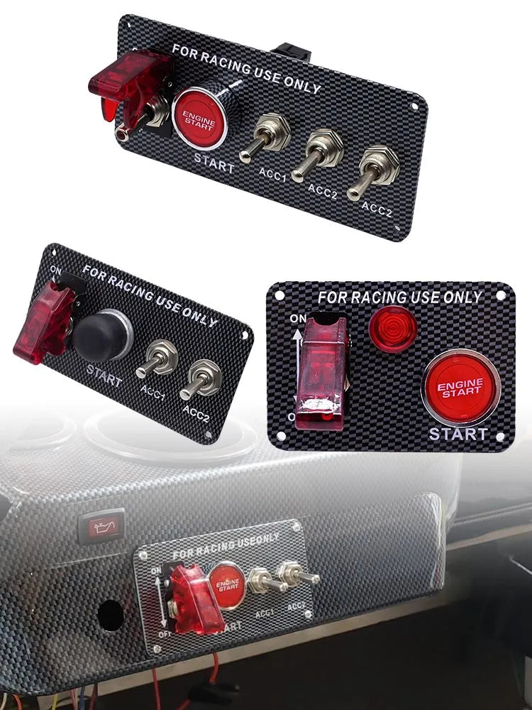 12v Switch Panel Interruptor Car Trunk LED Light Ignition Toggle Engine Start Battery Disconnect Cut Off Switches Universal