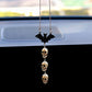 Halloween Car Interior Decoration Black Bat & Skull Pendant For Auto Rearview Mirror & Halloween Party Decor Car Accessories