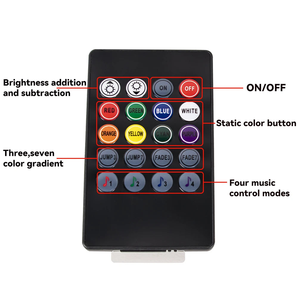 Universal Car Chassis Flexible LED Strip Light Remote /APP Control RGB Neon Light Ambient Atmosphere Lamp Auto Accessories Kit