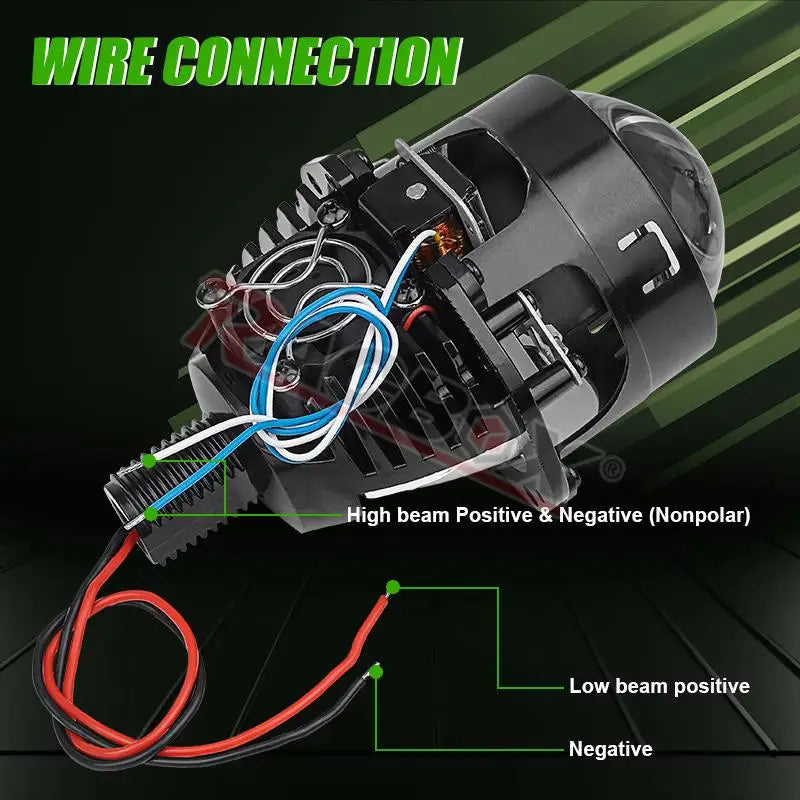 LED Projector Lens 2.5 Inch Bi LED High Low Beam Lights 80mm LED Halo for H4 H7 9005 9006 Car Headlight Bulbs Auto Diodes Turbo