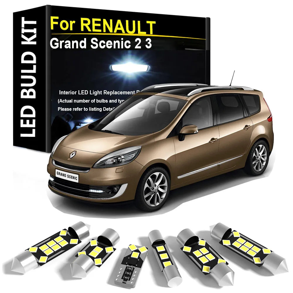 Car Interior Light LED For RENAULT Grand Scenic 2 3 2004 2005 2006 2007 2008 2009 2010 2011 2012 2013 2014 2015 2016 Canbus