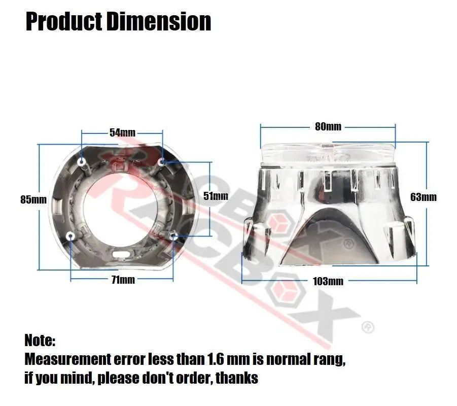 LED Projector Lens 2.5 Inch Bi LED High Low Beam Lights 80mm LED Halo for H4 H7 9005 9006 Car Headlight Bulbs Auto Diodes Turbo