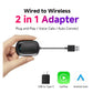 Xiaomi 2025 New! 2-in-1 Mini Wireless Adapter Seamlessly Enable Carplay & Android Auto Plug & Play For Most Vehicle Models