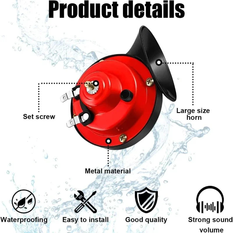1PC 300DB car snail horn waterproof high pitched 12V universal horn car electric horn motorcycle modification