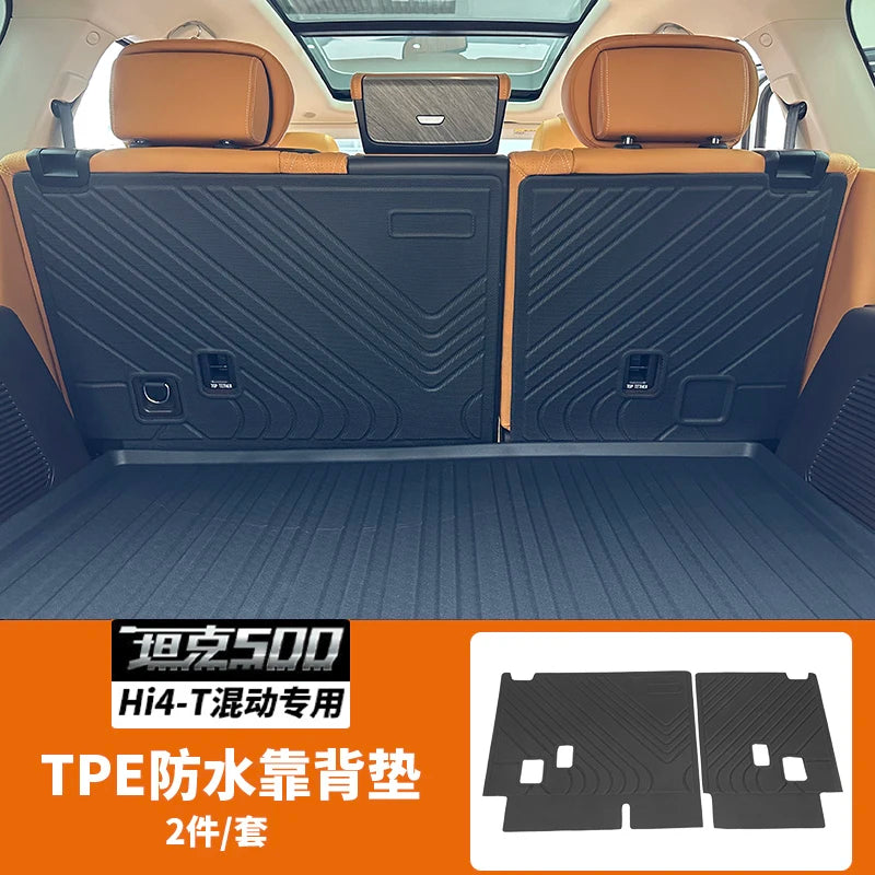 Rear Trunk Mats TPE Waterproof Cargo Liner Boot Lugguage Protective Pad For Great Wall Tank 500 Hi4-T Interior Accessories