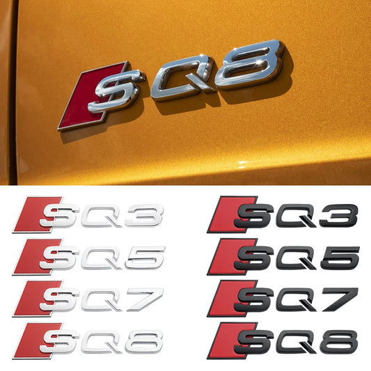 3D ABS Adhesive Black Car Trunk Number Letters Sticker For Audi SQ3 SQ5 SQ7 RSQ3 RSQ7 Logo Emblem Nameplate Badge Accessories