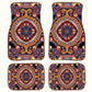 Antique Oriental Turkish Persian Carpet Car Floor Mats 4-Piece for Front Rear Seats Durable Floor Carpet Heavy Duty Rubber Back