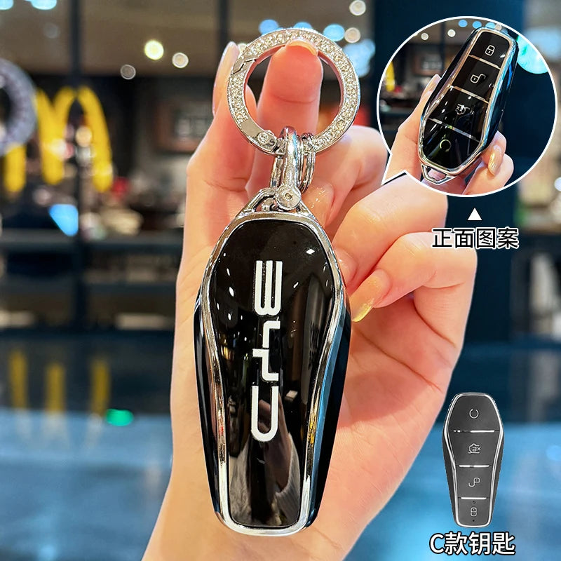 ICAR TPU Car Key Case for BYD Atto 3 Han EV Dolphin Durable Second Song Pro Tang Dm QIn PLUS MAX Yuan Key Bag Holder Cover Chain