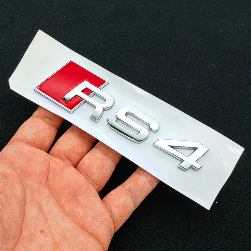 3D ABS RS3 RS4 RS5 RS6 RS7 RS8 Car Body Rear Trunk Emblem Decal Badge Sticker For Audi A3 S3 A4 S4 A5 A6 A7 S7 Auto Accessorie