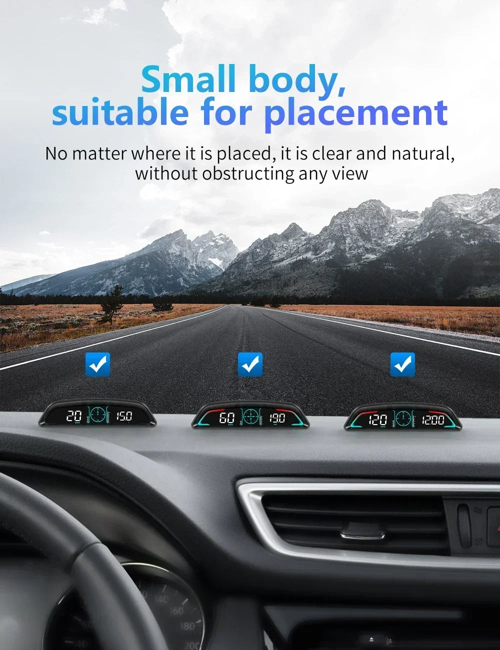 B3 Speedometer Head Up Display OBD2 HUD Car Tachometer Water Temp With Alarm Auto Fuel Consumption Volt Meter Gauge