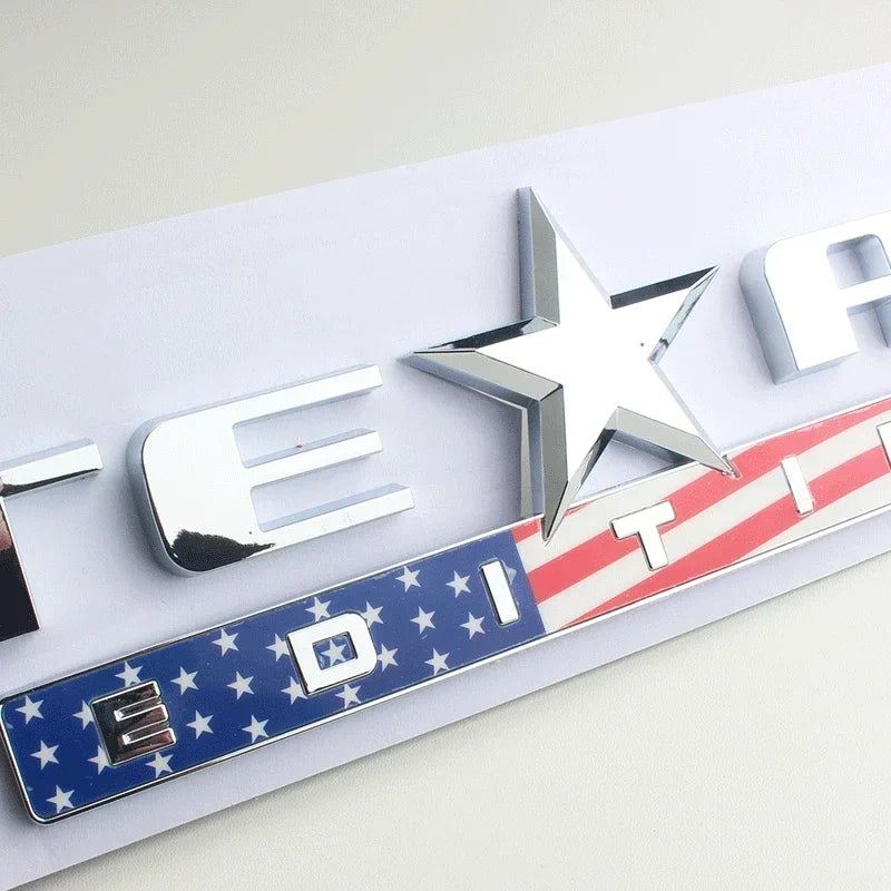 1pcs x Chrome Silver Black ABS TEXAS EDITION EMBLEM BADGE for CHEVY SILVERADO GMC SIERRA TRUNK STICKER DECAL