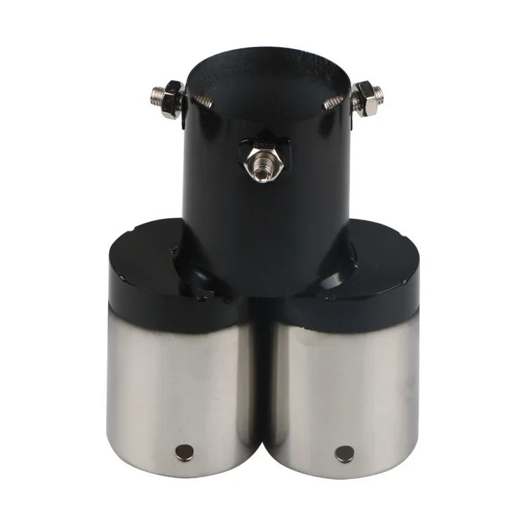 64mm Universal Double Pass Exhaust Pipe Tip Exhaust Silencer Muffler Tip Stainless Steel Pipe Trim Modified Exhause Tail Pipe