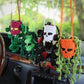 1pc Car Skull Halloween Ornament, Car Decoration, Rearview Mirror Decoration, Hand-Crocheted and Creative