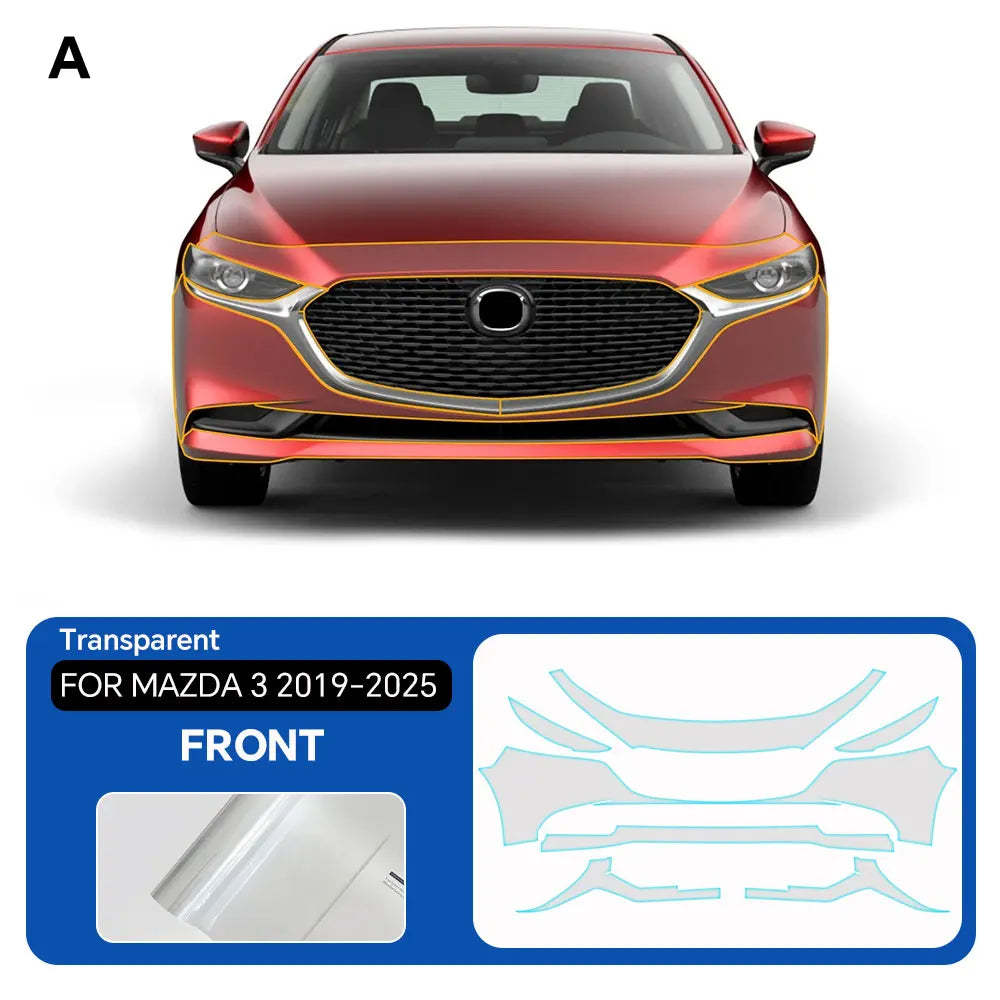 For Mazda 3 2019-2025 TPU Paint Protection Film Pre-cut PPF Anti-Scratch Car Body Clear Bra Resistant Invisible Car Accessories