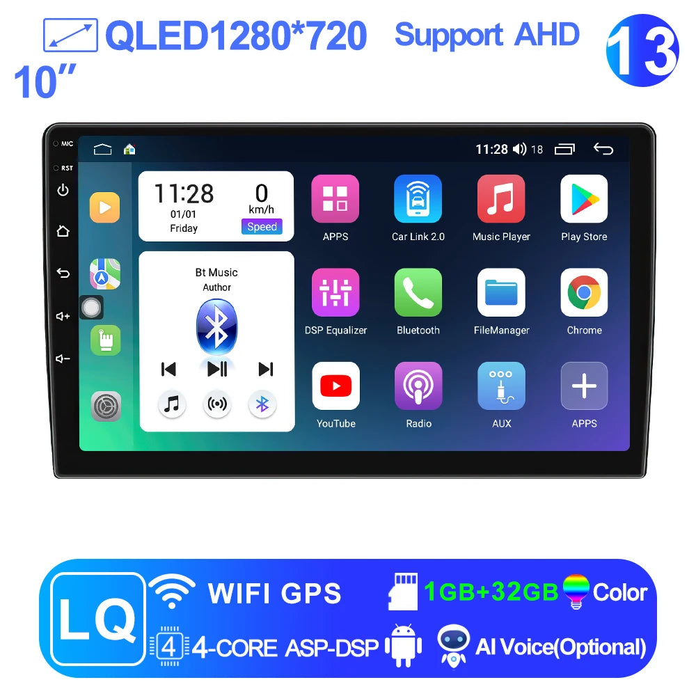 LEHX Universal 9/10 inch Wireless Carplay 2din Android 15 Car Radio Multimedia Video Player AutoRadio GPS Navigation 4G WiFi