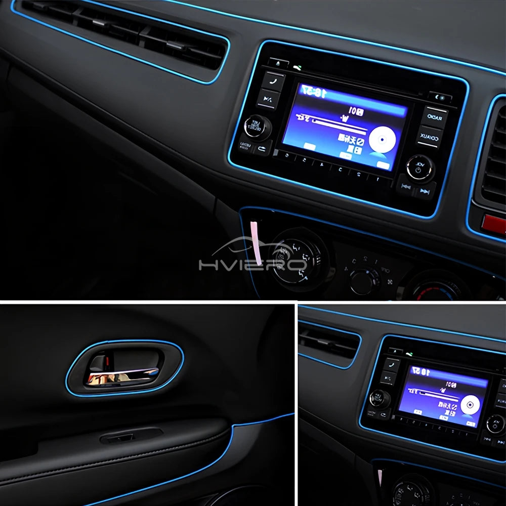 Car Universal Trims Strip 5M Tape Interior Modelling Line Flexible Wheel Modified Center Control Instrument Panel Chrome Glitter