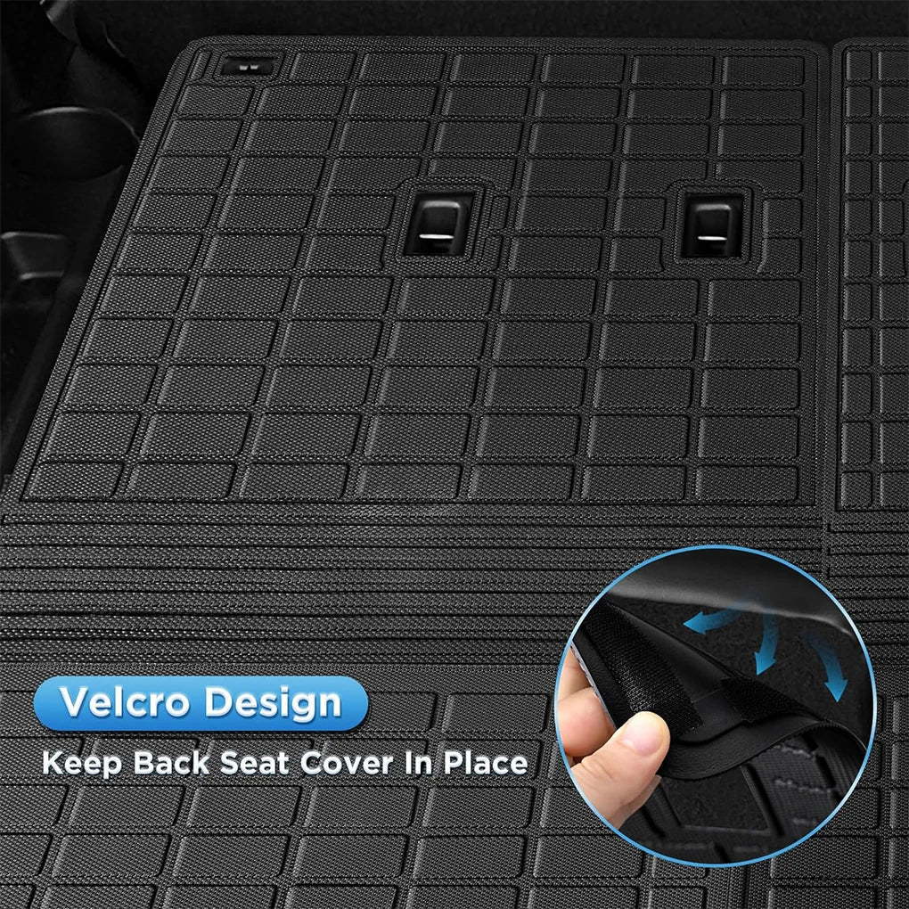 TPE Floor Mats for Hyundai Palisade 2020-2024 All Weather Protection Floor Liner Cargo Liner Trunk Mat With Backrest