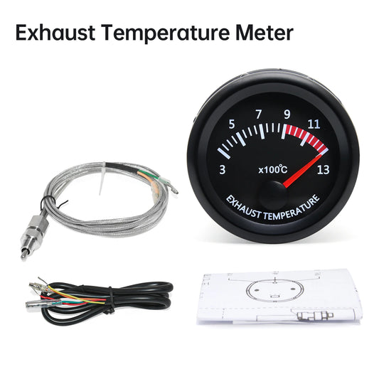 Universal 52mm 2" Car Auto Exhaust Gas Temp Gauge 300~1300 Celsius 12V Exhaust Gas Temp Gauge Ext Temp Meter EGT With Sensor