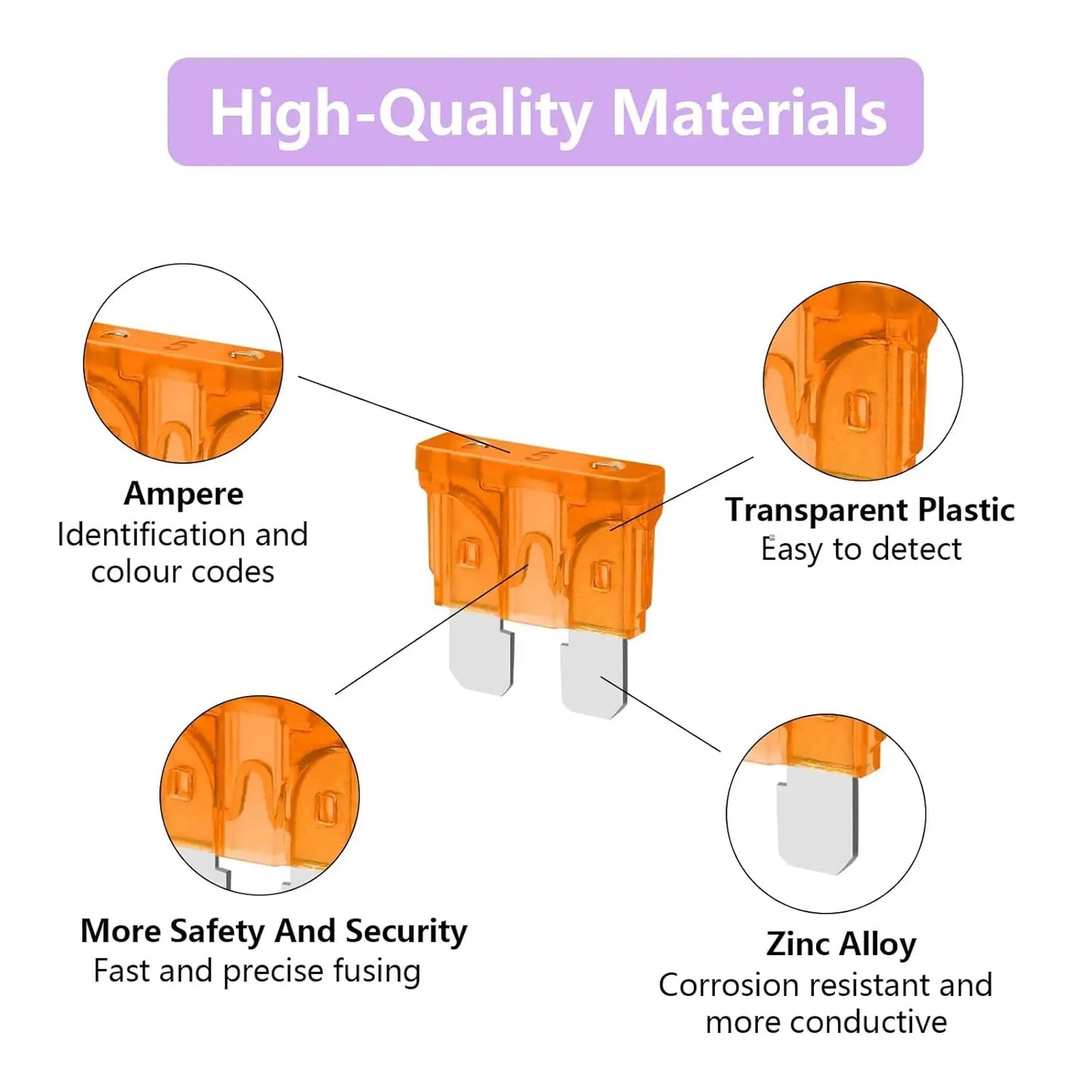 100pcs Low Profile Standard Blade Fuse Assortment 2A -35A 40A Blade Fuses for Car Boat Truck SUV Automotive