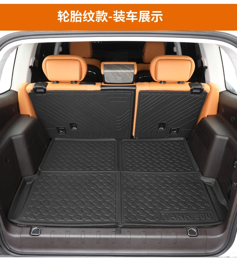 Rear Trunk Mats TPE Waterproof Cargo Liner Boot Lugguage Protective Pad For Great Wall Tank 500 Hi4-T Interior Accessories
