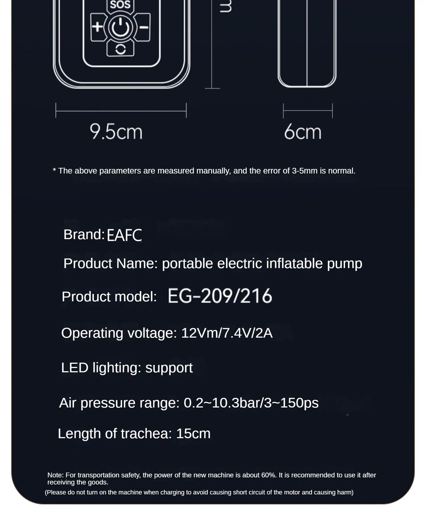 Car Air Pump Air Compressor 12V 150PSI Electric Wireless Portable Tire Inflator Pump for Motorcycle Bicycle Car Tyre Ball