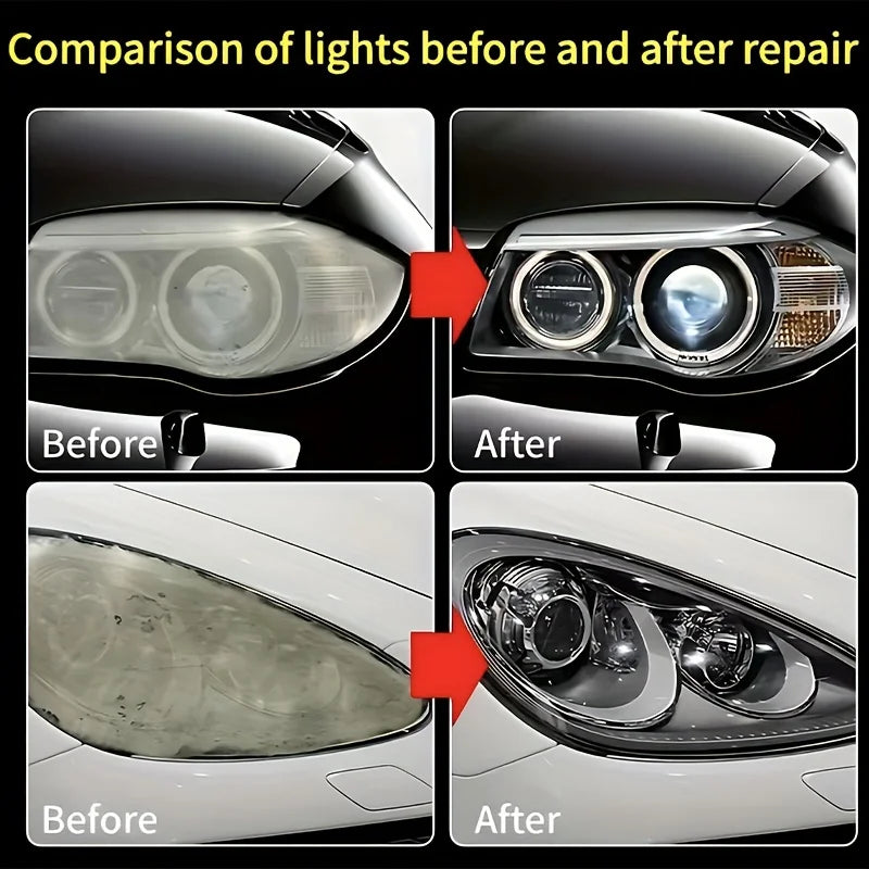 Car Headlight Restoration Polishing Kits Headlamp Scratch Remover Repair Cleaning Paste Remove Oxidation Headlight Polish Liquid