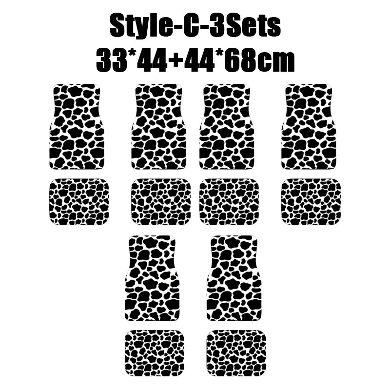 Antique Oriental Turkish Persian Carpet Car Floor Mats 4-Piece for Front Rear Seats Durable Floor Carpet Heavy Duty Rubber Back