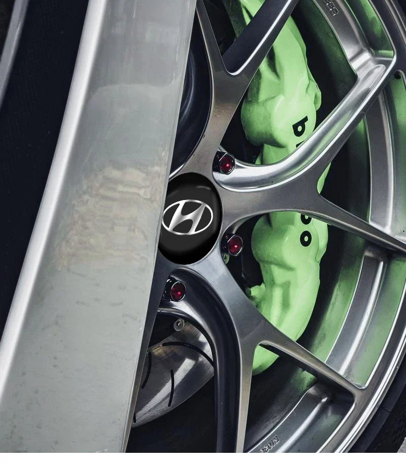 4Pcs Car Emblem Wheel Center Hub Badge Stickers Accessories For Hyundai I20 I30 I40 IX20 IX35 Kona Getz Genesis Veloster Tucson