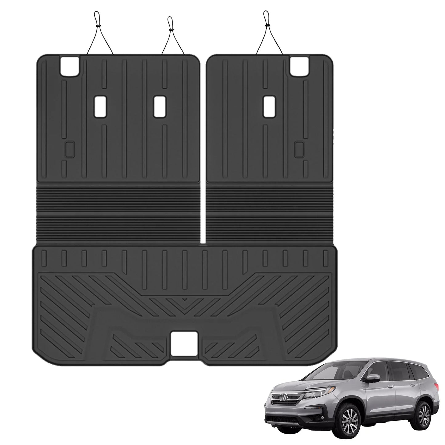 Floor Mats for Honda Pilot 2016-2022 All Weather Protection Cargo Liner with Backrest Mat Behind 3rd Row Back Seat Accessories