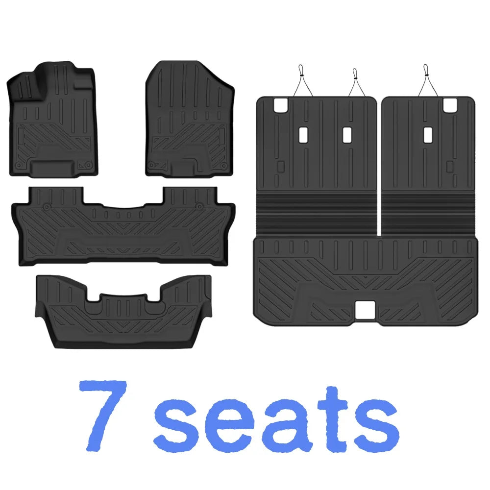 Floor Mats for Honda Pilot 2016-2022 All Weather Protection Cargo Liner with Backrest Mat Behind 3rd Row Back Seat Accessories