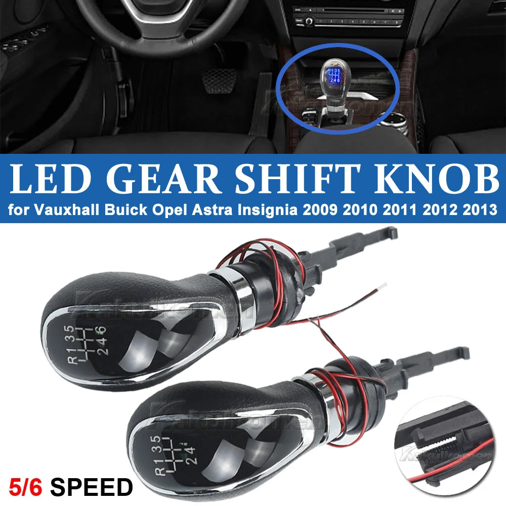 LED 5 6 Speed Car Gear Gear Shift Knob Manual Handle Head Lever for Vauxhall Buick Opel Astra Insignia 2009 2010 2011 2012 2013