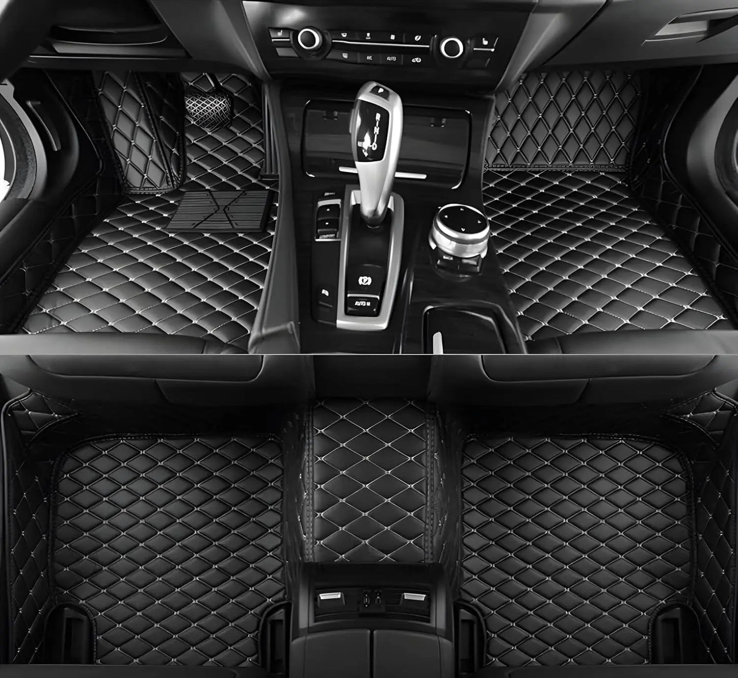 Custom Car Mats For Dacia Duster 2021~2023 Leather All Weather Waterproof Non-Slip Diamond Full Covered Personalized Black Red