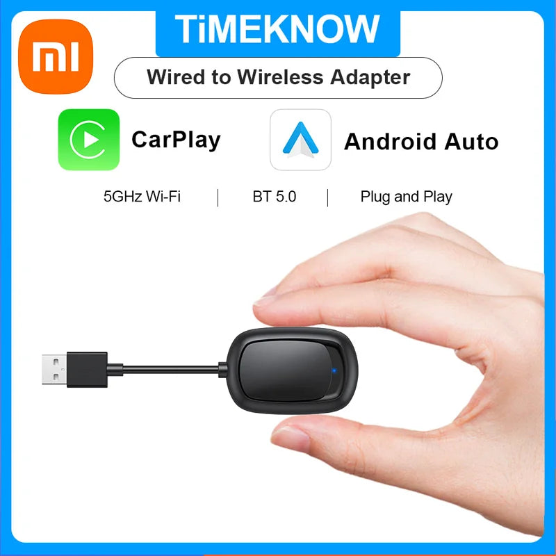 Xiaomi 2025 New! 2-in-1 Mini Wireless Adapter Seamlessly Enable Carplay & Android Auto Plug & Play For Most Vehicle Models