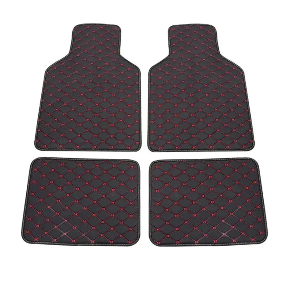 Car Floor Mats 4 Pcs Universal PU Leather Floor Mats Liners For Cars Truck SUV Front Rear Mats Foot Pad Car Accessories