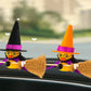 Car Decoration Rubber Duck Halloween with Magic Hat Cloak Broom Sunglasses Necklace for Car Ornaments Home Table Decor