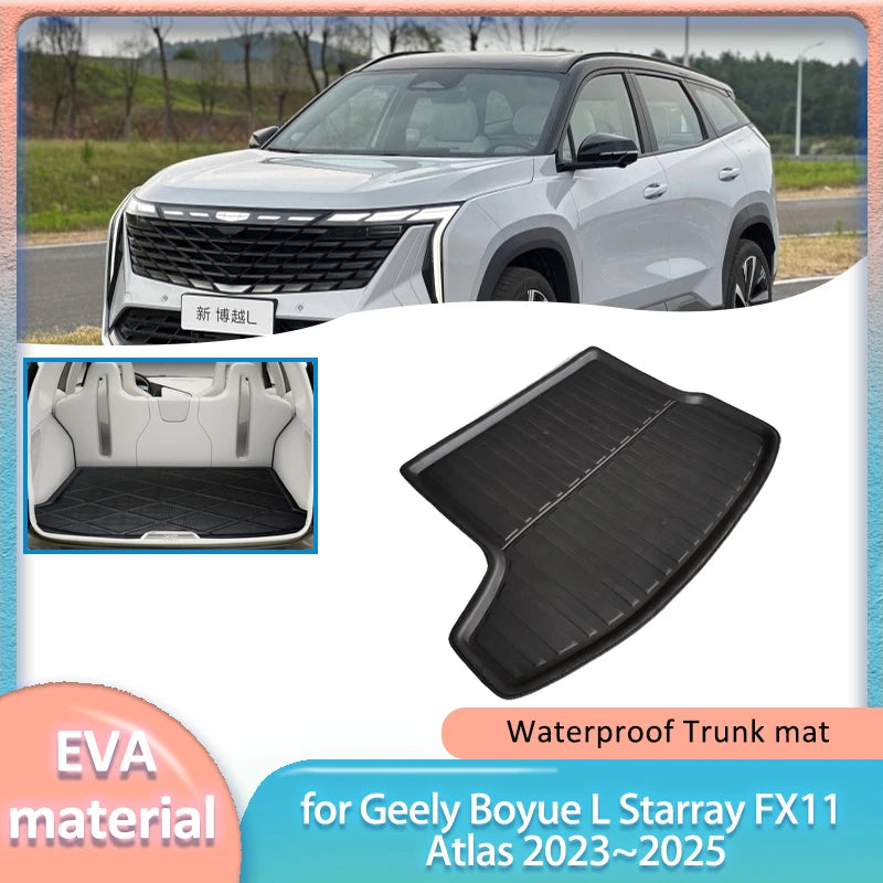 for Geely Boyue L Starray FX11 Atlas 2023~2025 Car Trunk Mat Boot Liner Cargo Floor Carpet Waterproof Cover Pad Part Accessories