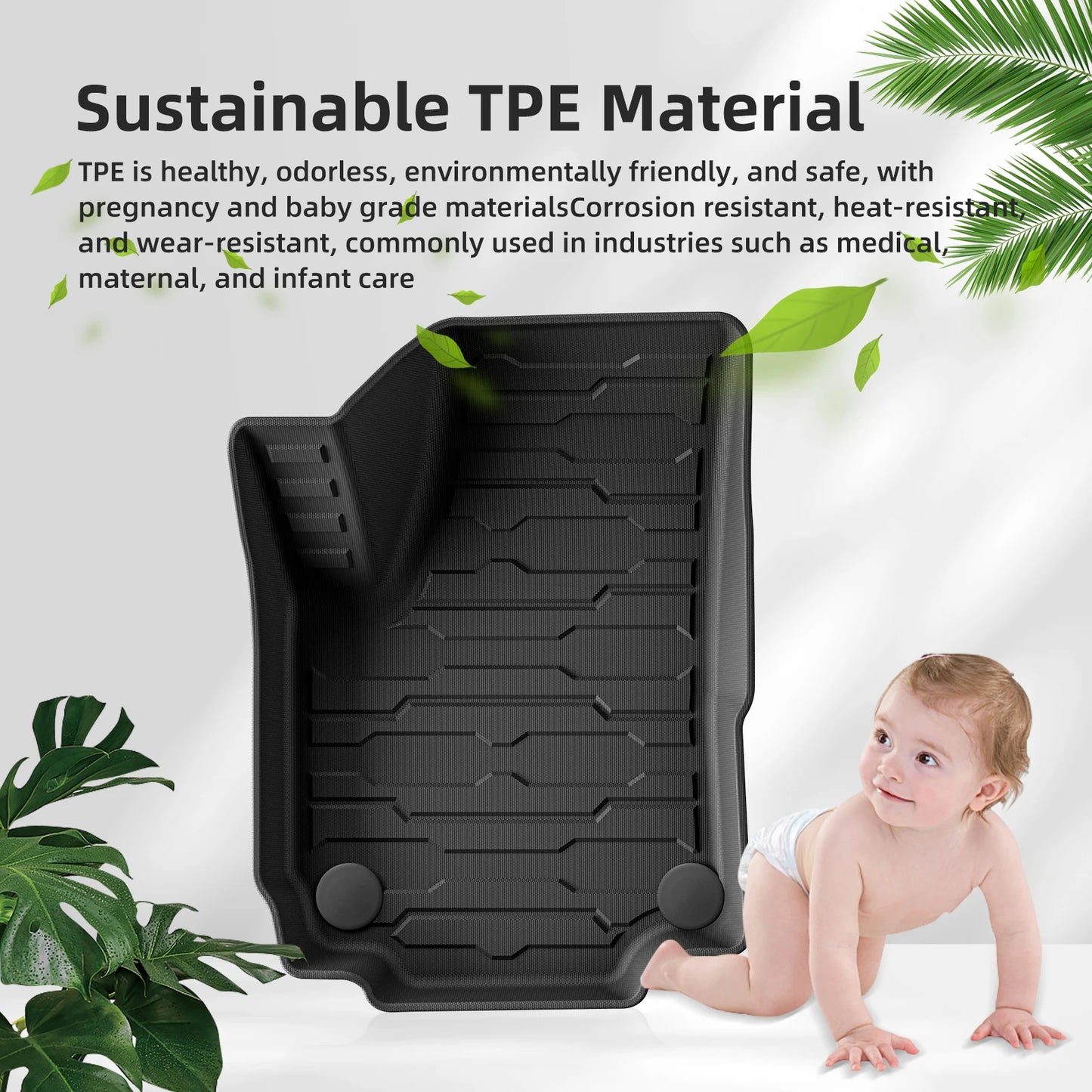 for GMC Terrain Chevrolet Equinox 2018 - 2024 TPE 3D Car Floor Mats Trunk Backrest Pad Waterproof Protective Left Rudder