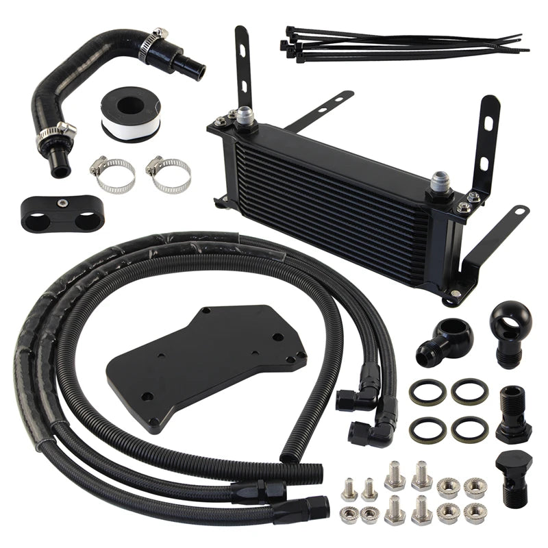 14 Row AN8 Oil Cooler Kit For VW Audi VAG Golf GTI /R MK7 DQ381 DQ380 DQ500 7DSG 2.0 TSI Engine Aluminum