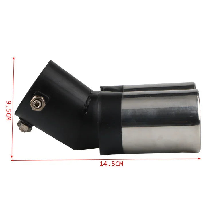 64mm Universal Double Pass Exhaust Pipe Tip Exhaust Silencer Muffler Tip Stainless Steel Pipe Trim Modified Exhause Tail Pipe