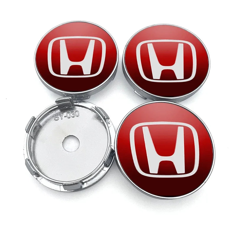 4pcs 60mm Car Wheel Center Hub Cap Rim Cover Emblem Stickers For Honda Civic Fit Jazz Accord Pilot Passport Stepwgn CRV BRV HRV