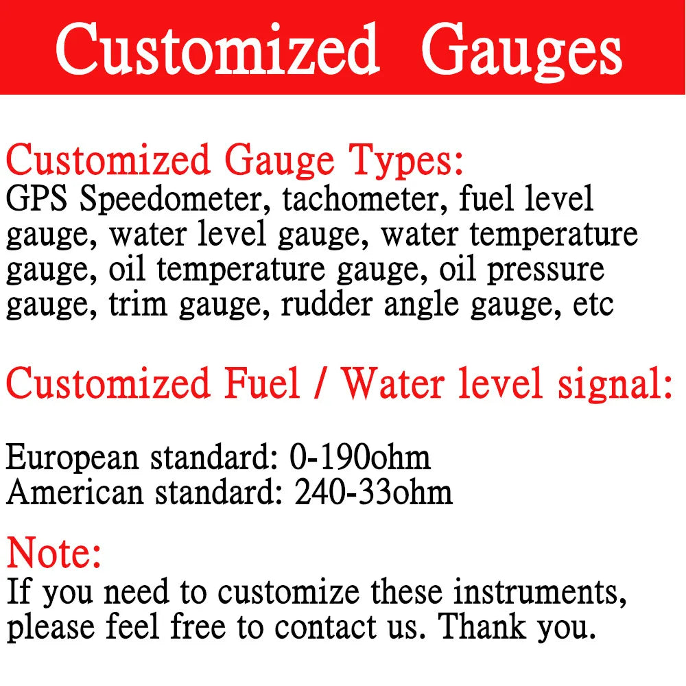 52mm 2'' Marine Boat Oil Pressure Gauge 0-5Bar 10Bar 30Bar Indicator Universal 12V/24V Car Pressure Meter with 7 Color Backlight