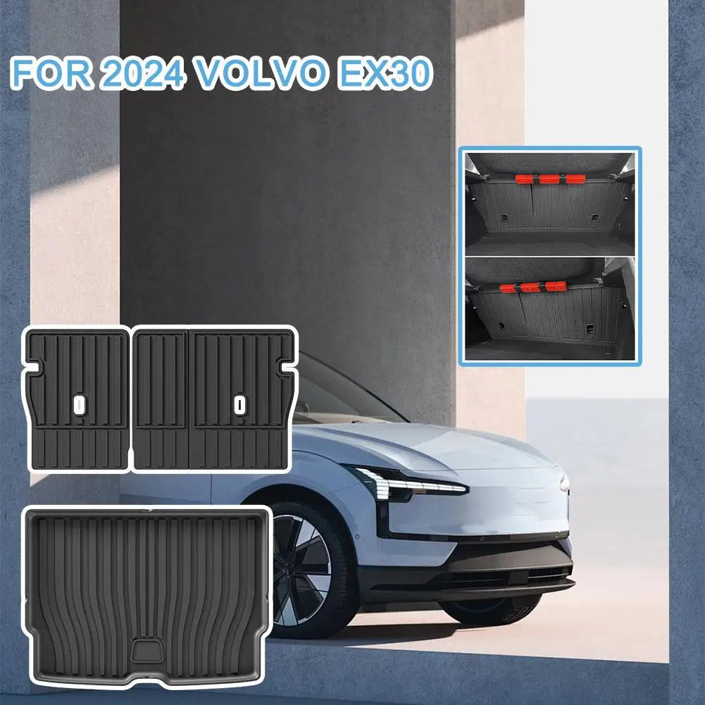 For 24 Volvo EX30 Car Floor Mat Special Car Fully Enclosed Full TPE Floor Mat Trunk Mat Car Trunk Mat Non-slip Car Accessories