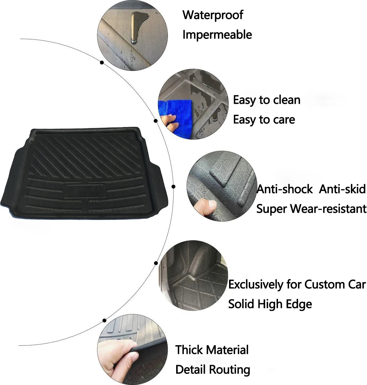 Car Trunk Mats For Peugeot 3008 MK2 P84 2017 2018 2019 2020 2021 2022 2023 Accsesories Auto Anti-Slip Pads EVA Waterproof Carpet