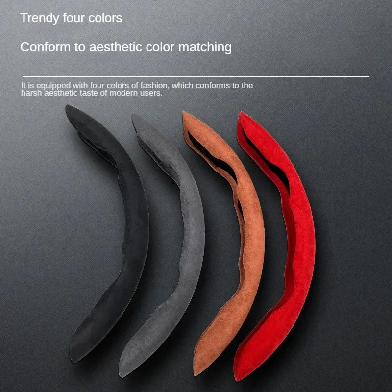 38CM Car Steering Wheel Booster Cover Suede Universal Thicken Non-Slip Auto Interior Steer Protector Decoration Accessories