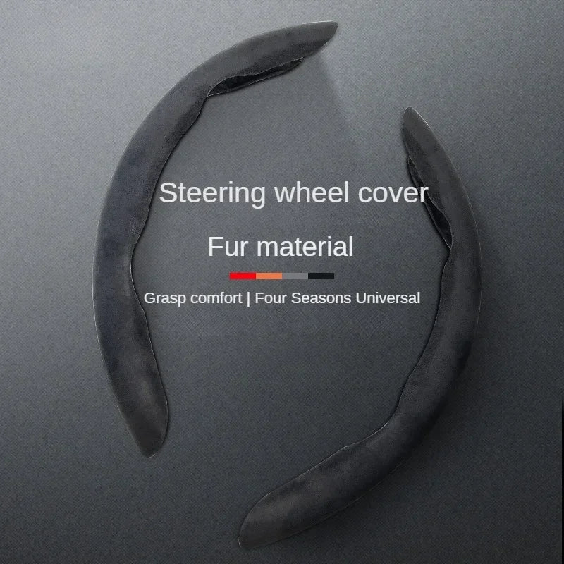 38CM Car Steering Wheel Booster Cover Suede Universal Thicken Non-Slip Auto Interior Steer Protector Decoration Accessories