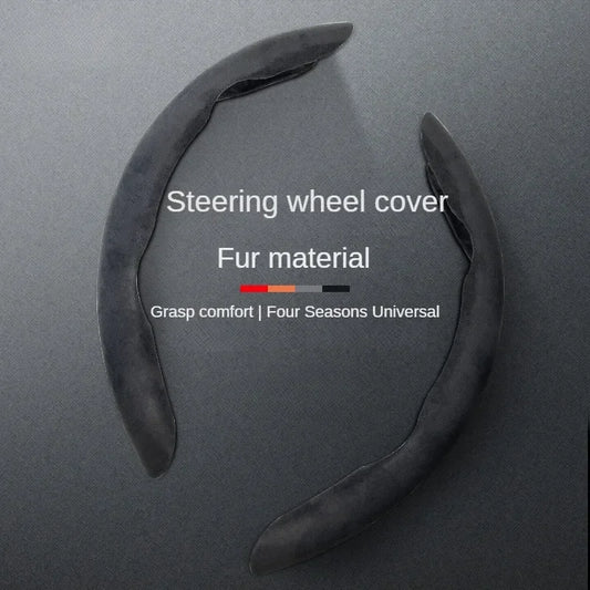 38CM Car Steering Wheel Booster Cover Suede Universal Thicken Non-Slip Auto Interior Steer Protector Decoration Accessories